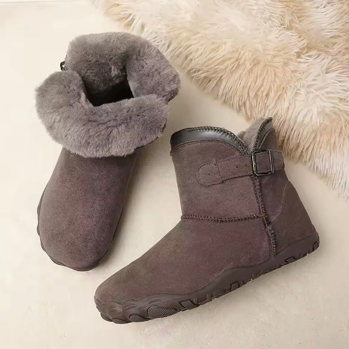 OrthoShoes Stylische WINTER BARFUSS-BOOTS mit dickem Innenfutter - Orthopädische Winter-Barfußboots